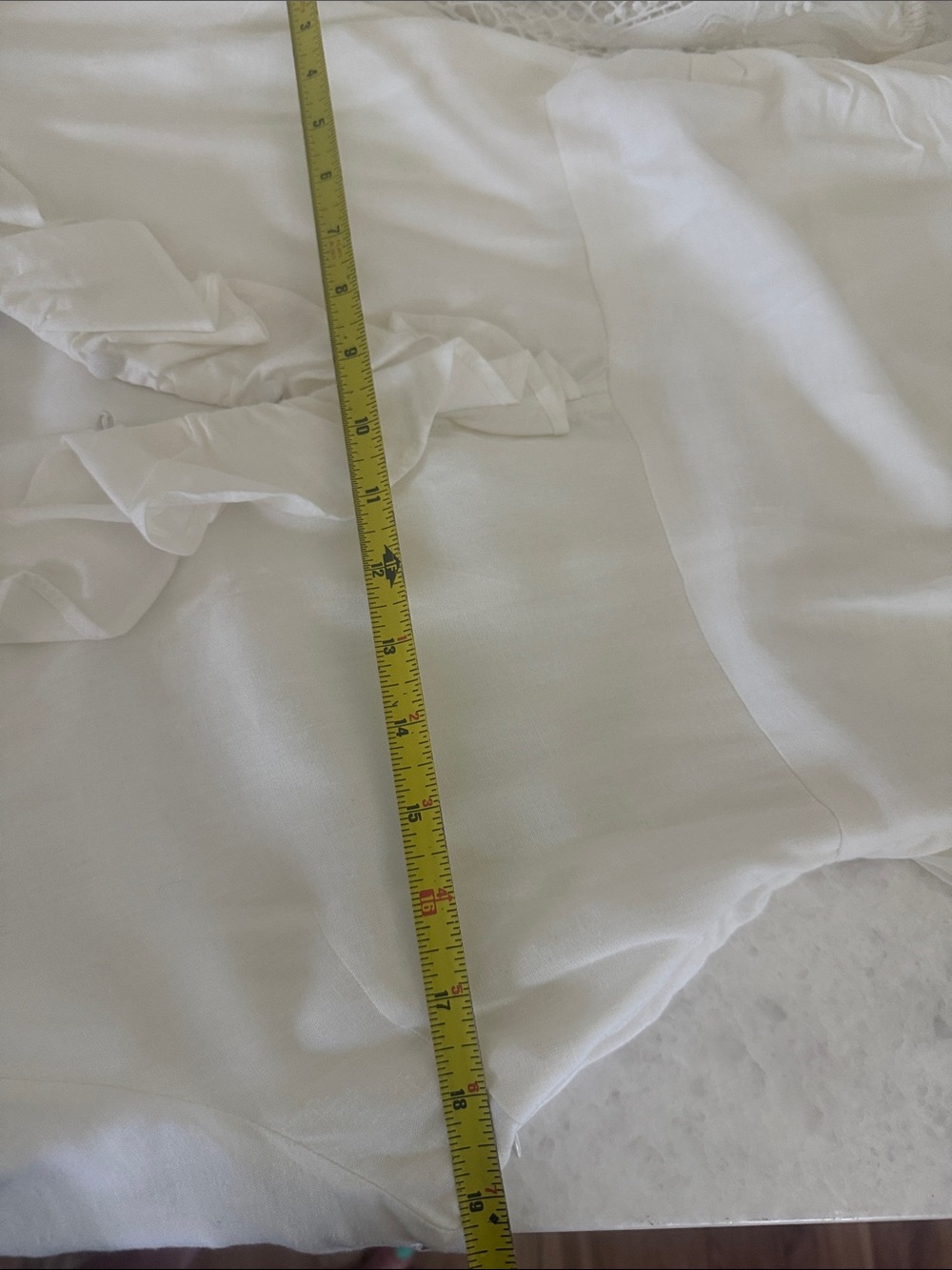Maje White Ruffle-Trim V-Neck Dress size 42 - Picture 5 of 8